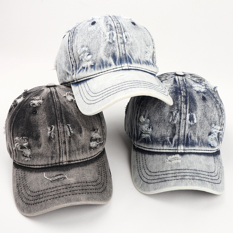 Hot sale Unisex 6 Panel Baseball Cap Classic retro Washed denim Snapback Cap Hat Sports Caps For Women man