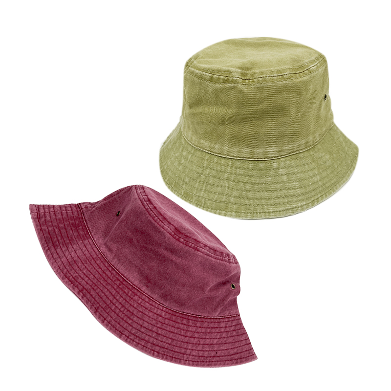 Embroidery Retro Fray Washed Cotton High Quality Men Women Youth Bucket Hat With  Distressed Bucket