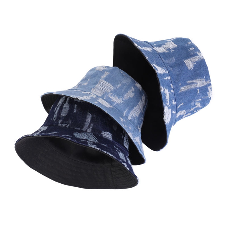 Pop Bob Bucket Hat Fisherman Panama Outdoor Beach Fishing Hunting Cap Cotton Foldable Jean Women's Denim Bucket