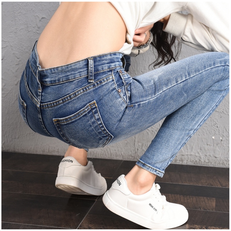 New Close-Fitting Pants High Waist Loose Comfortable Jeans Women Plus Size Pants Fashionable Casual Skinny lady Jeans