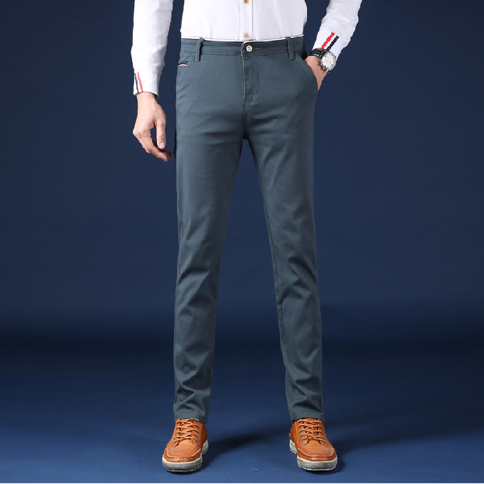 men's business casual pants slim body shows the figure of 
