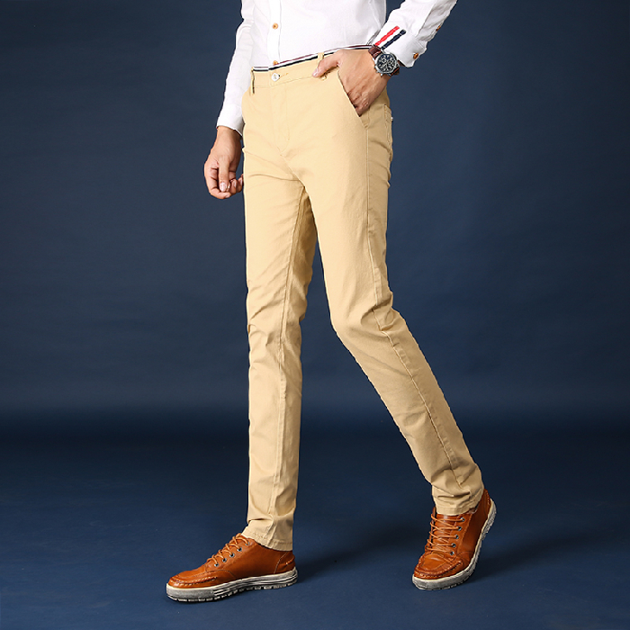 men's business casual pants slim body shows the figure of 