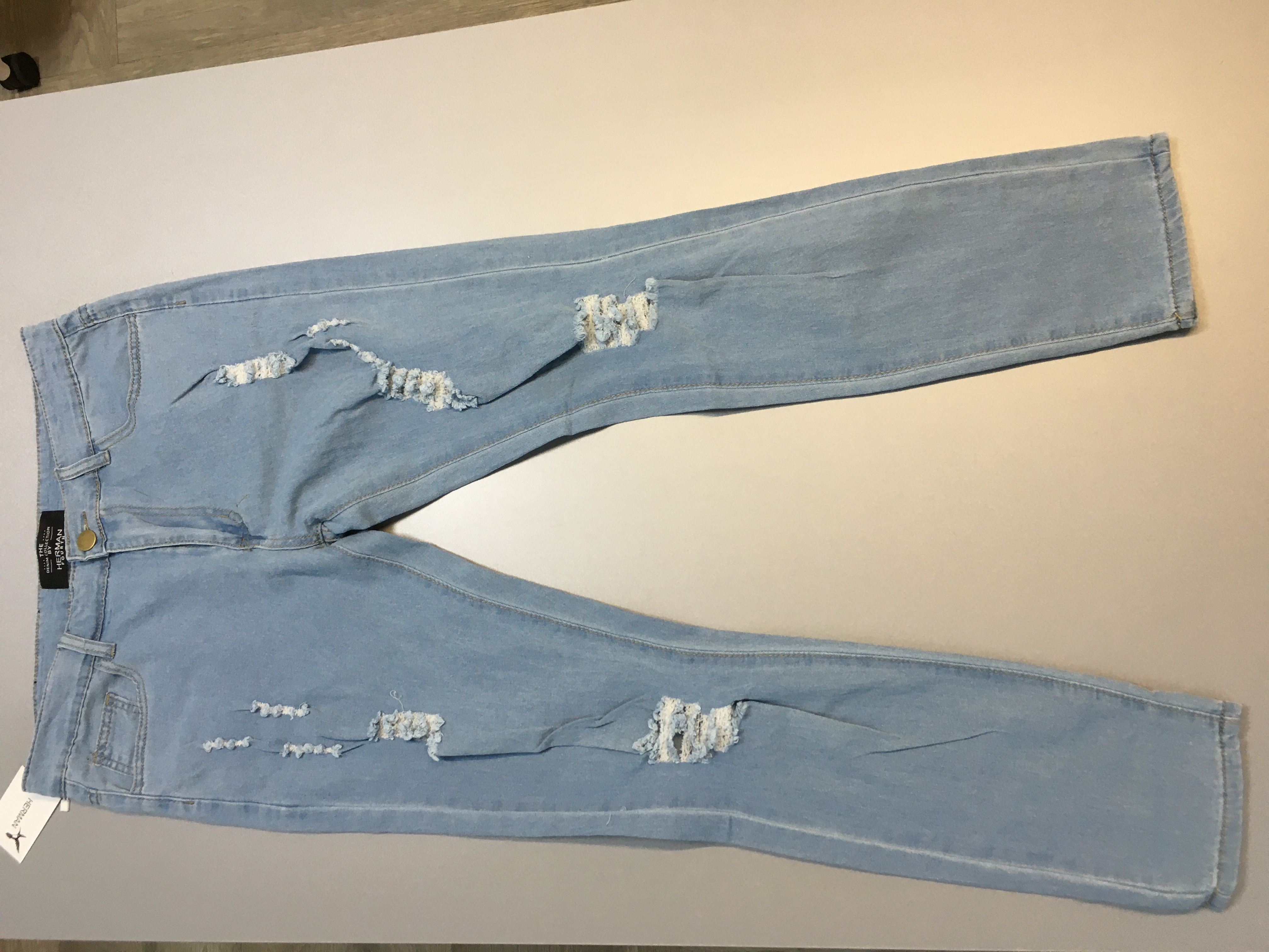 Streetstyle Ripped Denim Stretch Distressed Skinny  Hommes Men's Jeans