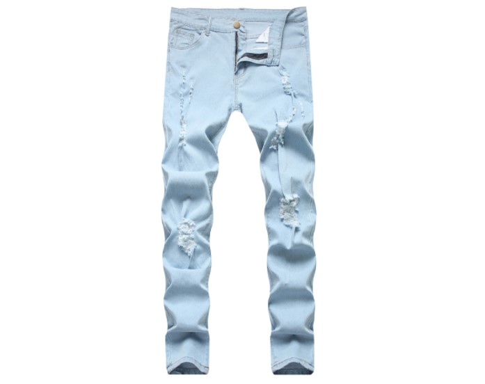 Streetstyle Ripped Denim Stretch Distressed Skinny  Hommes Men's Jeans