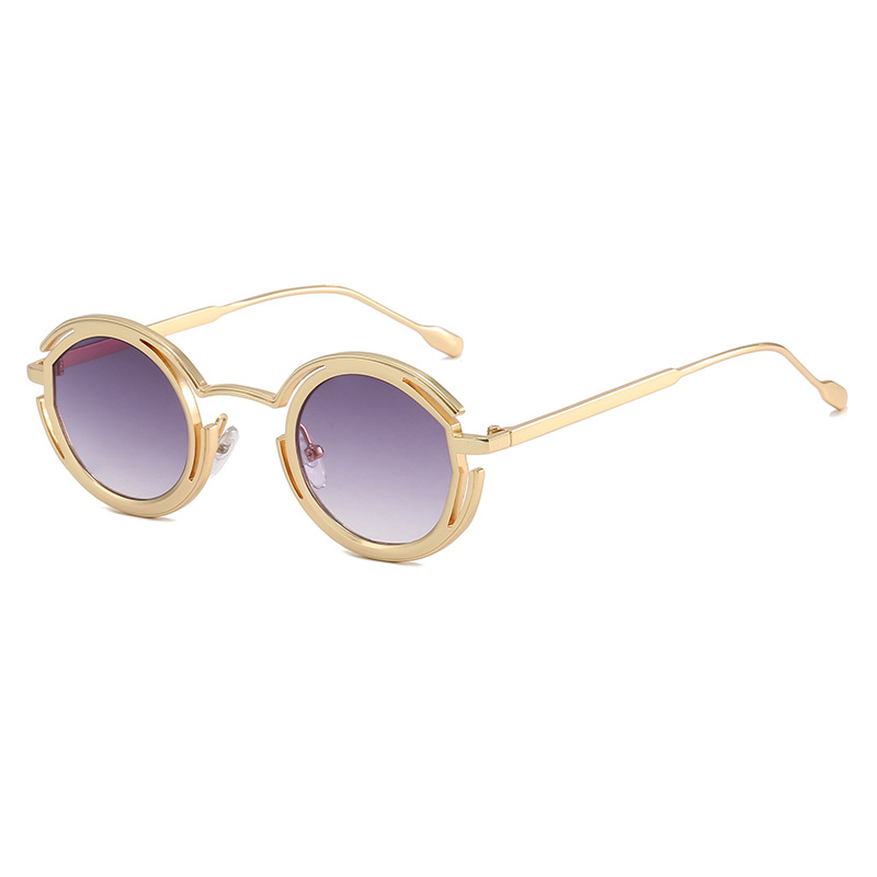 Small round frame punk sweet cool wind street photo sunglasses Trend sunglasses Aluminum alloy glasses