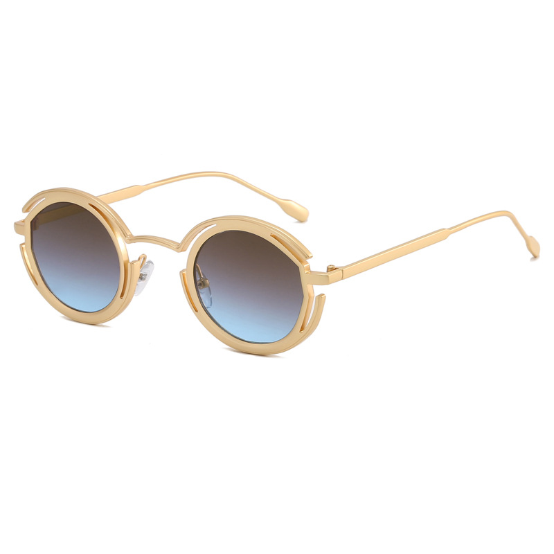 Small round frame punk sweet cool wind street photo sunglasses Trend sunglasses Aluminum alloy glasses
