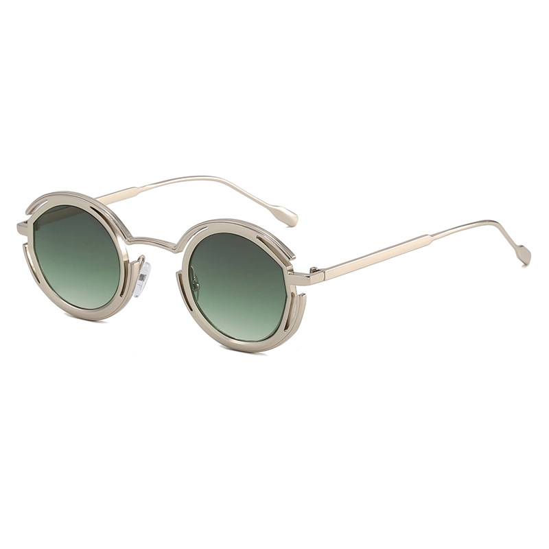 Small round frame punk sweet cool wind street photo sunglasses Trend sunglasses Aluminum alloy glasses