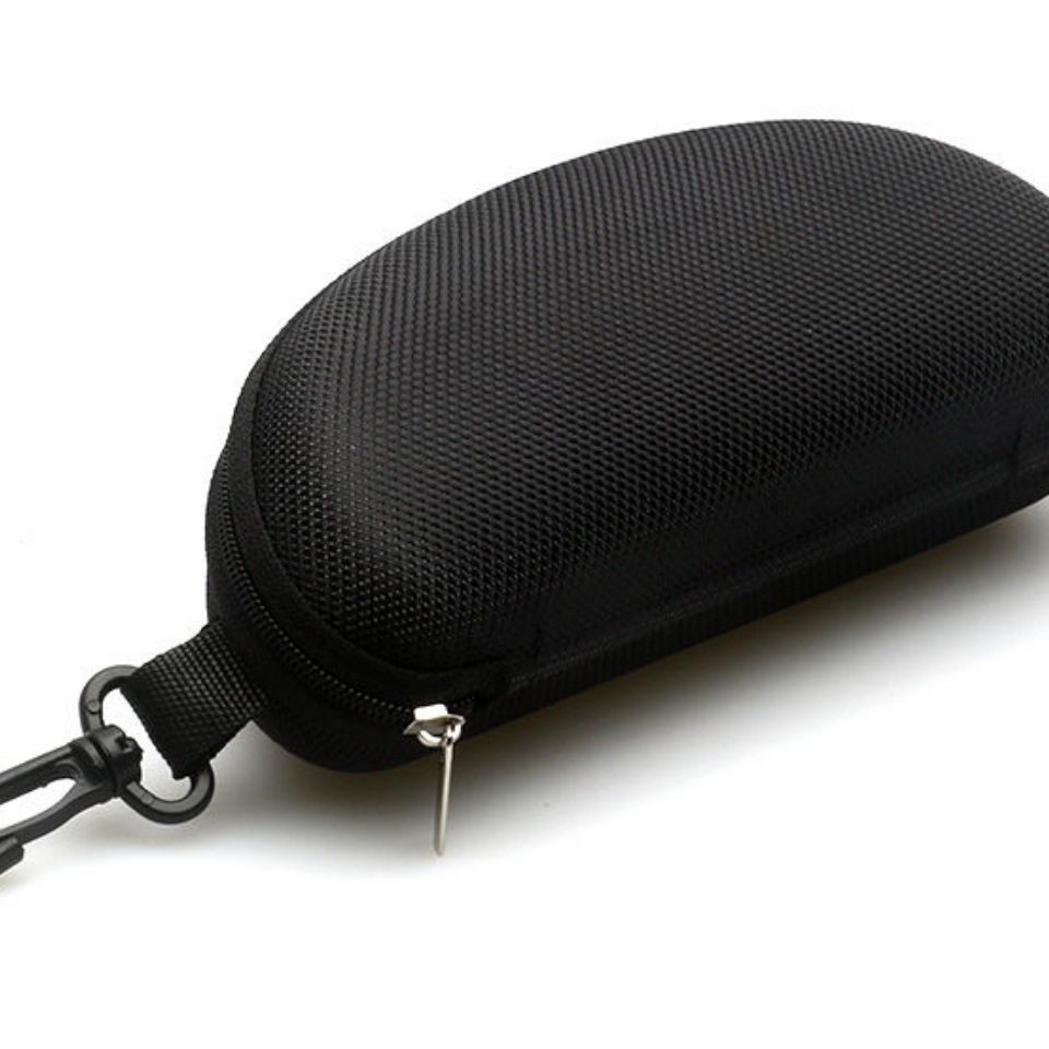 Eyewear case EVA zipper case Oxford cloth black zipper case Light portable hook sunglasses case