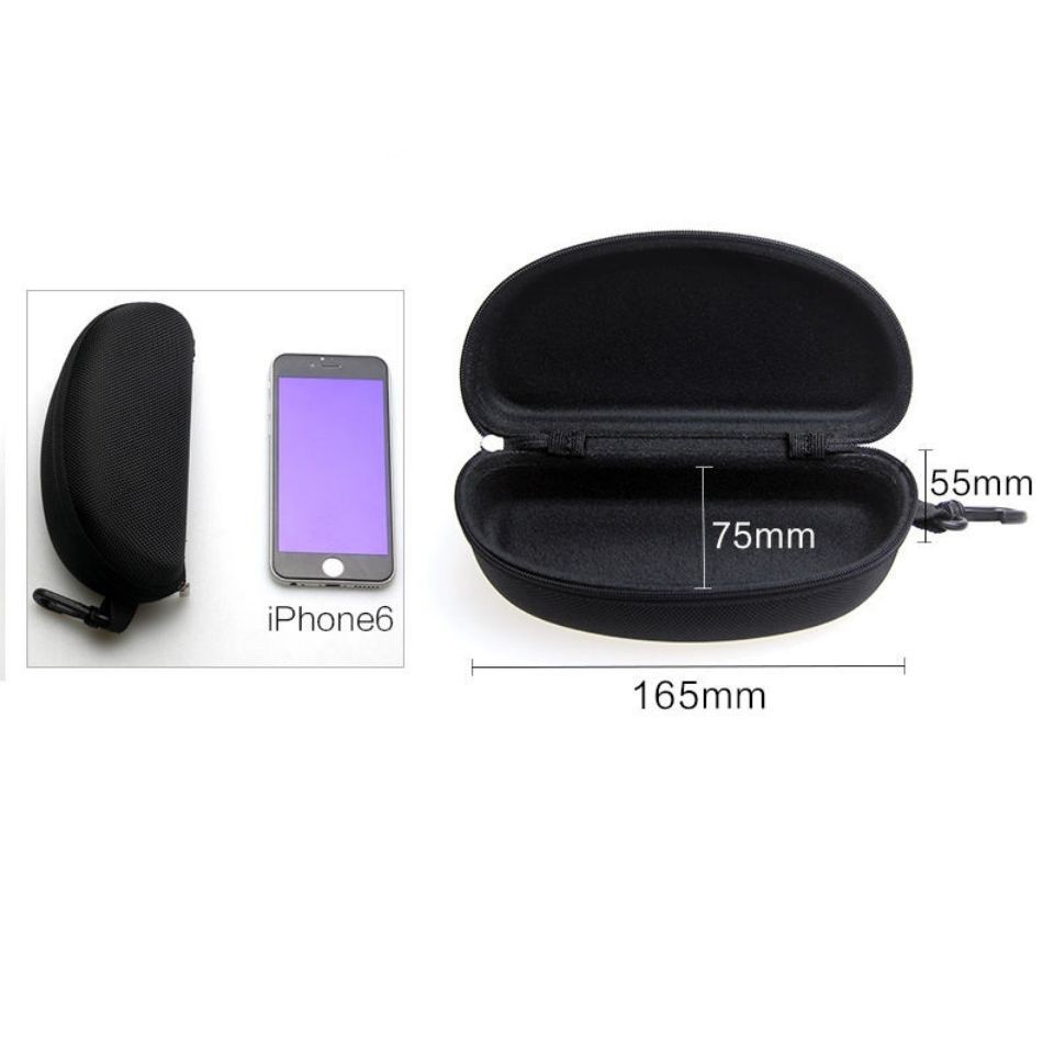 Eyewear case EVA zipper case Oxford cloth black zipper case Light portable hook sunglasses case