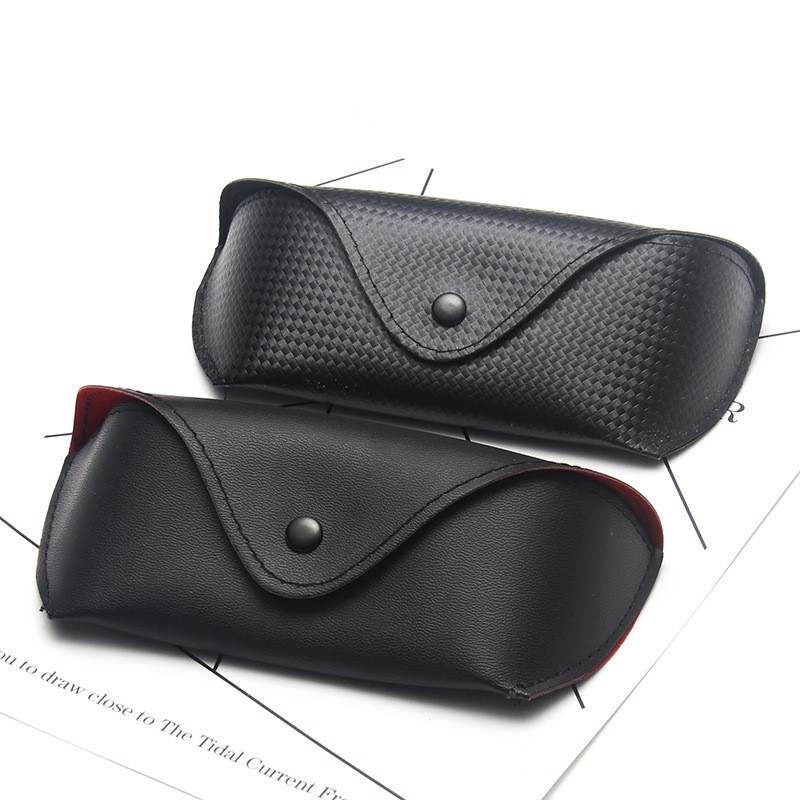 Leather glasses case Soft bag Fashion button case Retro sunglasses case