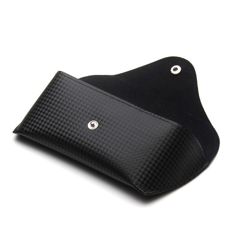 Leather glasses case Soft bag Fashion button case Retro sunglasses case