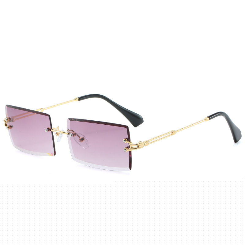 Sunglasses Rimless Square sunglasses with cut edge Fashion small glasses sunglasses