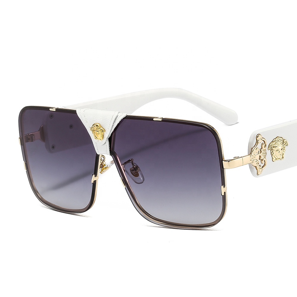 Human head metal one-piece grimace sunglasses men's and women's fashion colored sunglasses