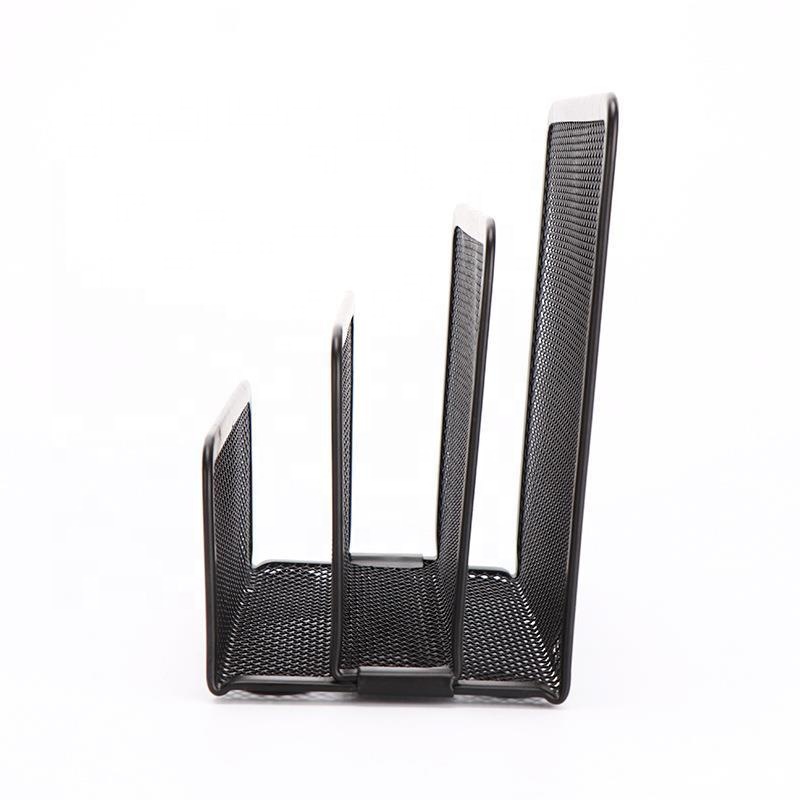 Black office stationery metal mesh letter holder