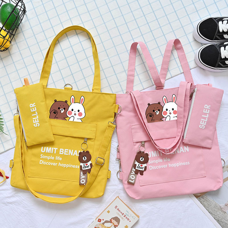 Canvas bag Female handbag Student shoulder bag Cloth bag tote bag Crossbody