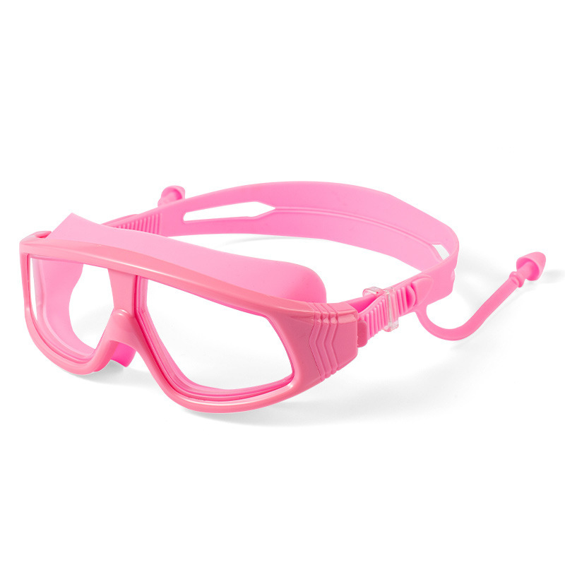 Children's swimming goggles high definition anti-fog waterproof large frame earplugs for girls and boys
