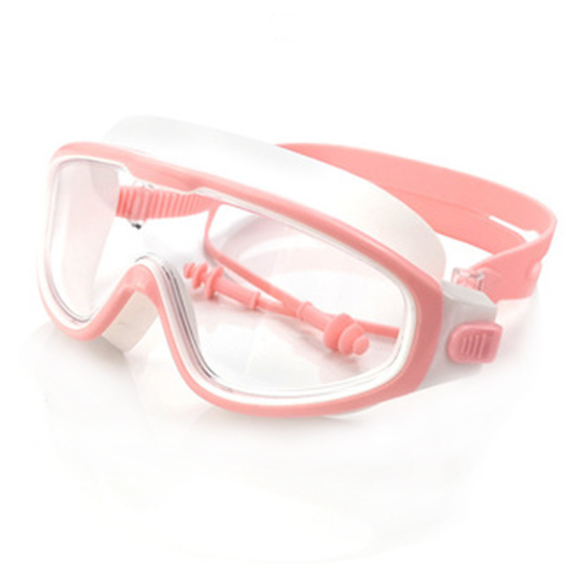 Children's swimming goggles large frame anti-fog anti-ultraviolet ear plugs comfortable