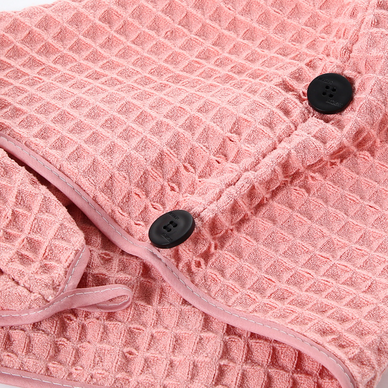 Waffle dry hat Long hat Soft wash water not easy to remove hair scarf towel
