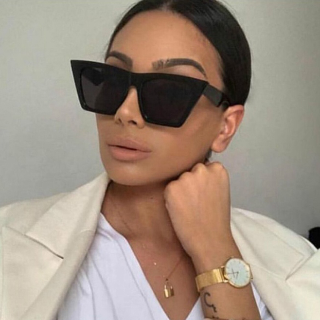 Square cat-eye sunglasses Personality trend street catwalk sunglasses Fashion sunglasses