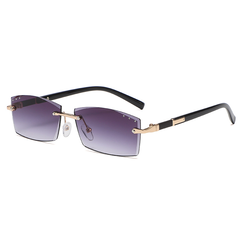 Stylish sunglasses for women Rimless diamond cut edge small frame sunglasses for women fashion