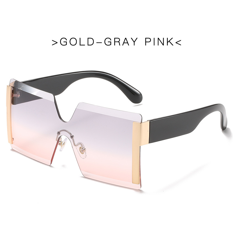 Trend personality sunglasses Rimless one-piece sunglasses female personality street catwalk glasses