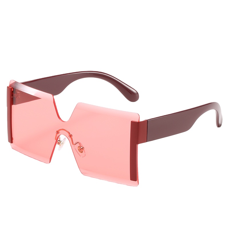 Trend personality sunglasses Rimless one-piece sunglasses female personality street catwalk glasses