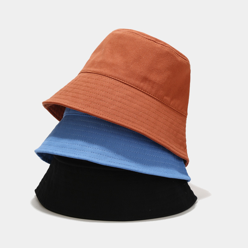   Plain Solid Color Summer Unisex Sun Protection Sunshade Bucket Hat