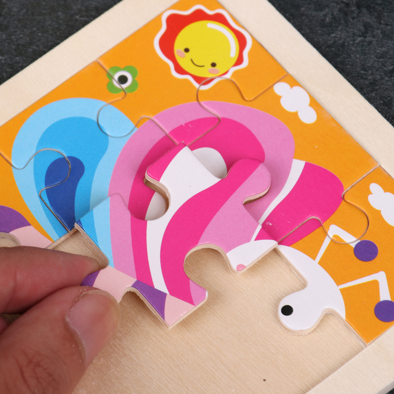 Children's wooden puzzle animal puzzle game for early childhood children learning toys 6 sets random
