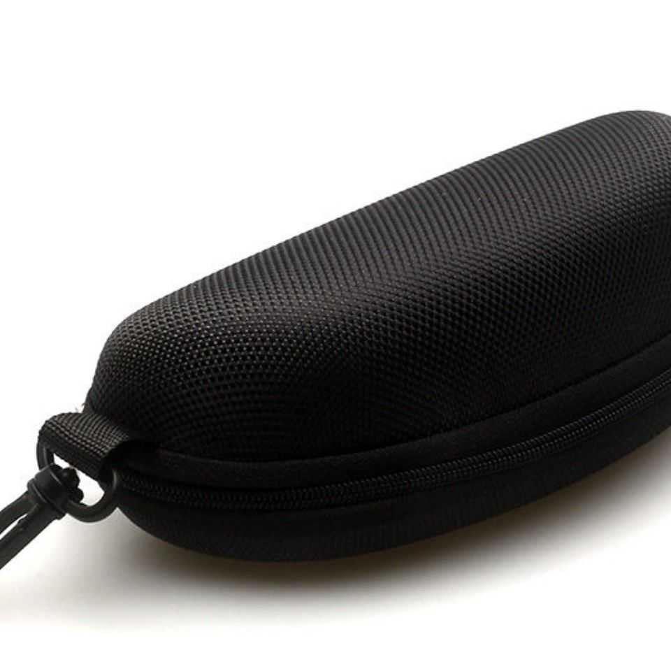 Eyewear case EVA zipper case Oxford cloth black zipper case Light portable hook sunglasses case