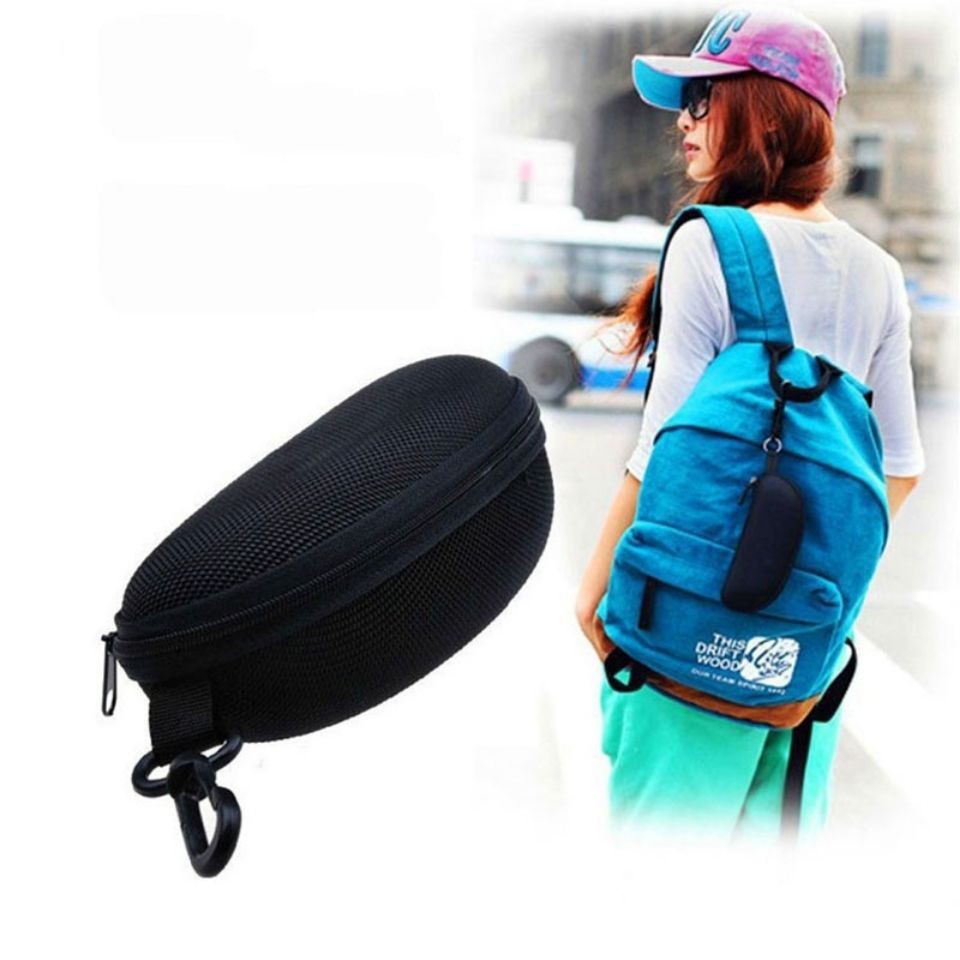 Eyewear case EVA zipper case Oxford cloth black zipper case Light portable hook sunglasses case