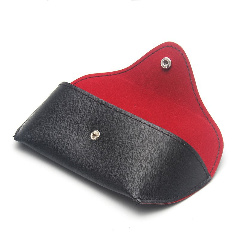 Leather glasses case Soft bag Fashion button case Retro sunglasses case