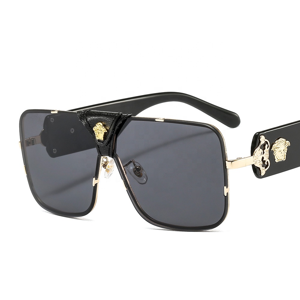 Human head metal one-piece grimace sunglasses men's and women's fashion colored sunglasses