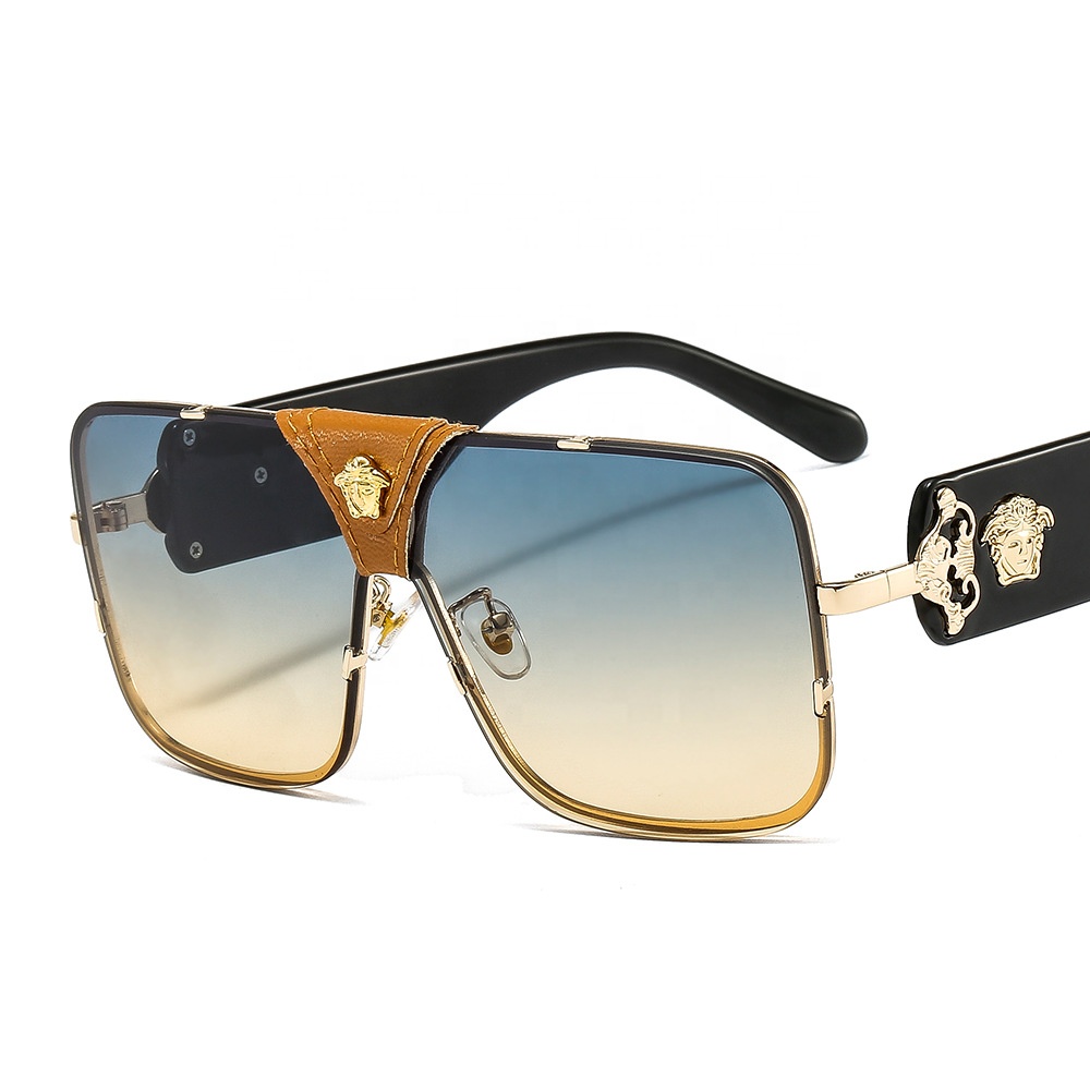 Human head metal one-piece grimace sunglasses men's and women's fashion colored sunglasses