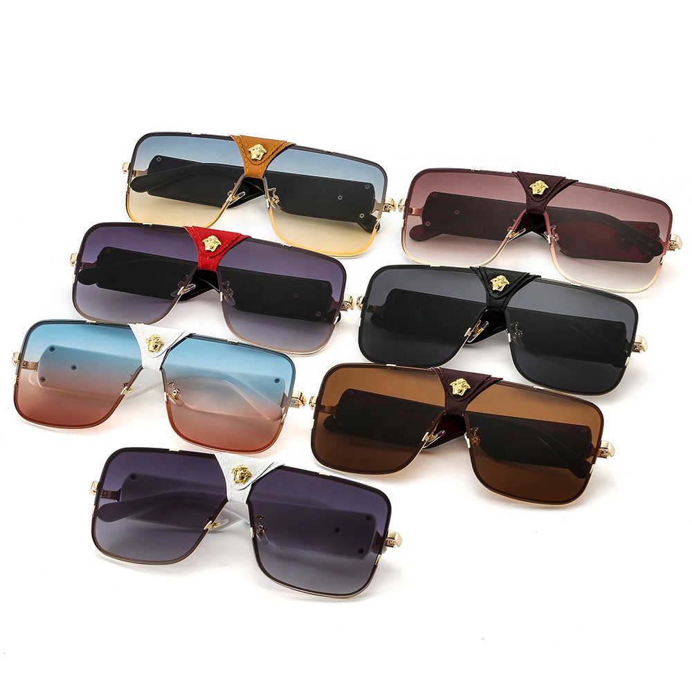 Human head metal one-piece grimace sunglasses men's and women's fashion colored sunglasses