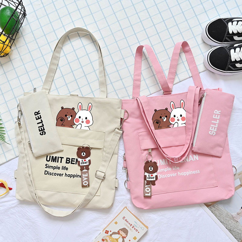 Canvas bag Female handbag Student shoulder bag Cloth bag tote bag Crossbody