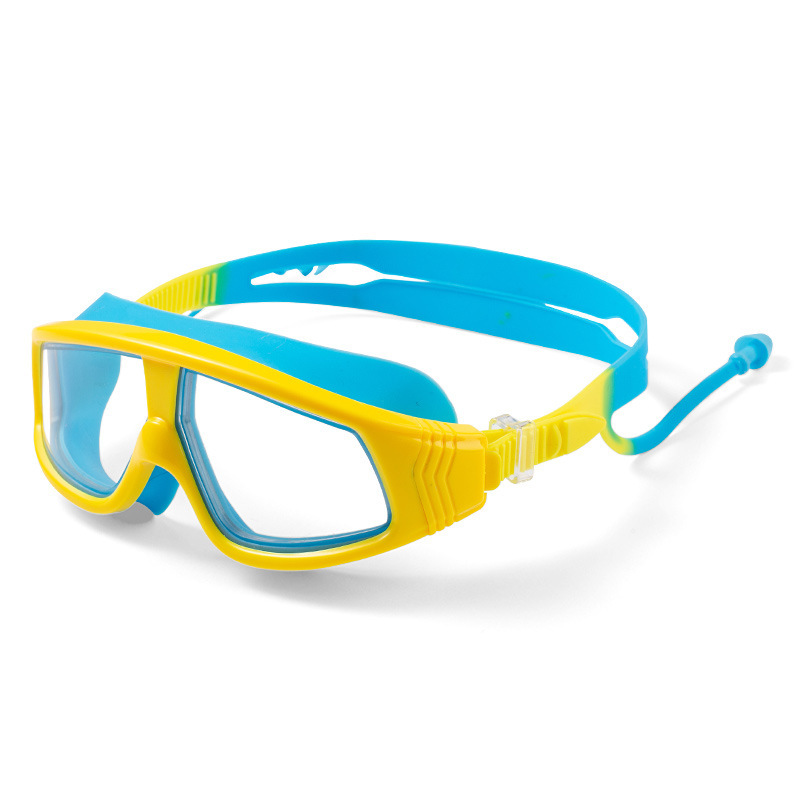 Children's swimming goggles high definition anti-fog waterproof large frame earplugs for girls and boys
