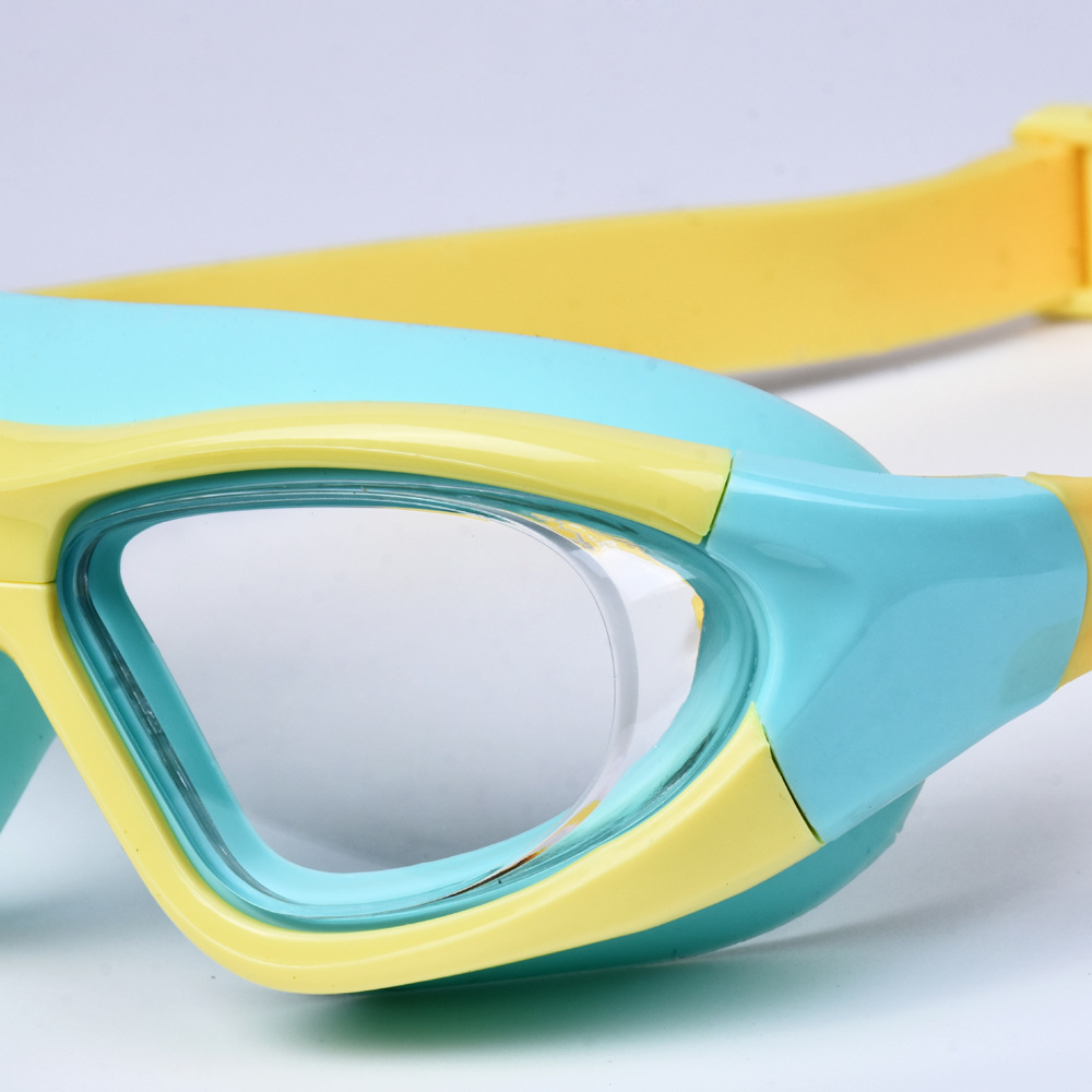 Hd children's swim goggles anti-fog large frame goggles comfortable silicone ear plugs