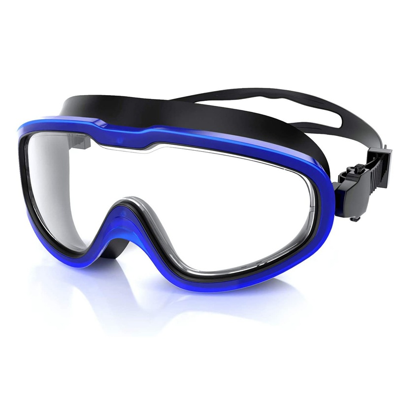 Swimming goggles Large frame silicone swimming glasses anti-fog and anti-leakage UV for adults and children