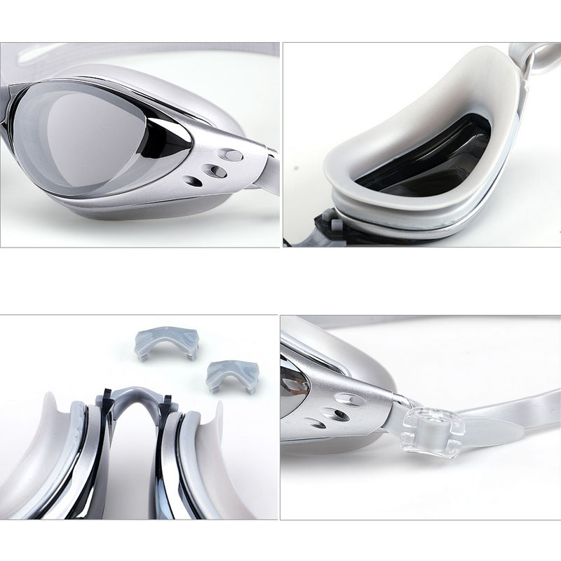 Electroplated swimming goggles waterproof and anti-fog HD diving glasses for men and women