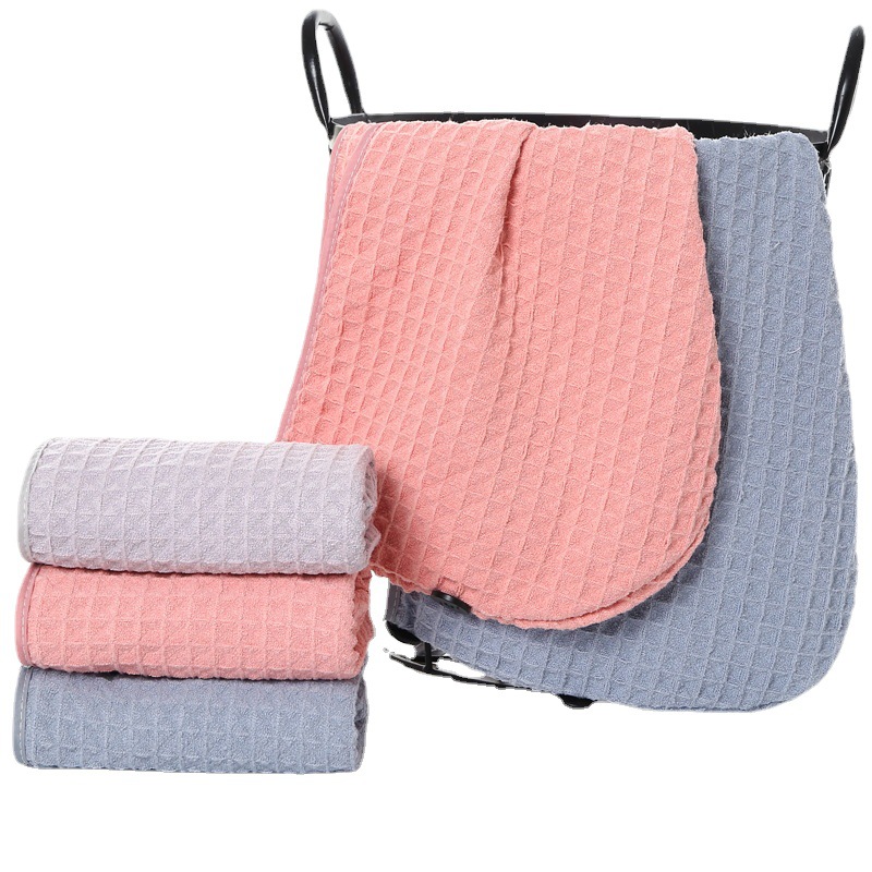 Waffle dry hat Long hat Soft wash water not easy to remove hair scarf towel