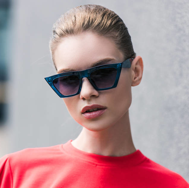 Square cat-eye sunglasses Personality trend street catwalk sunglasses Fashion sunglasses