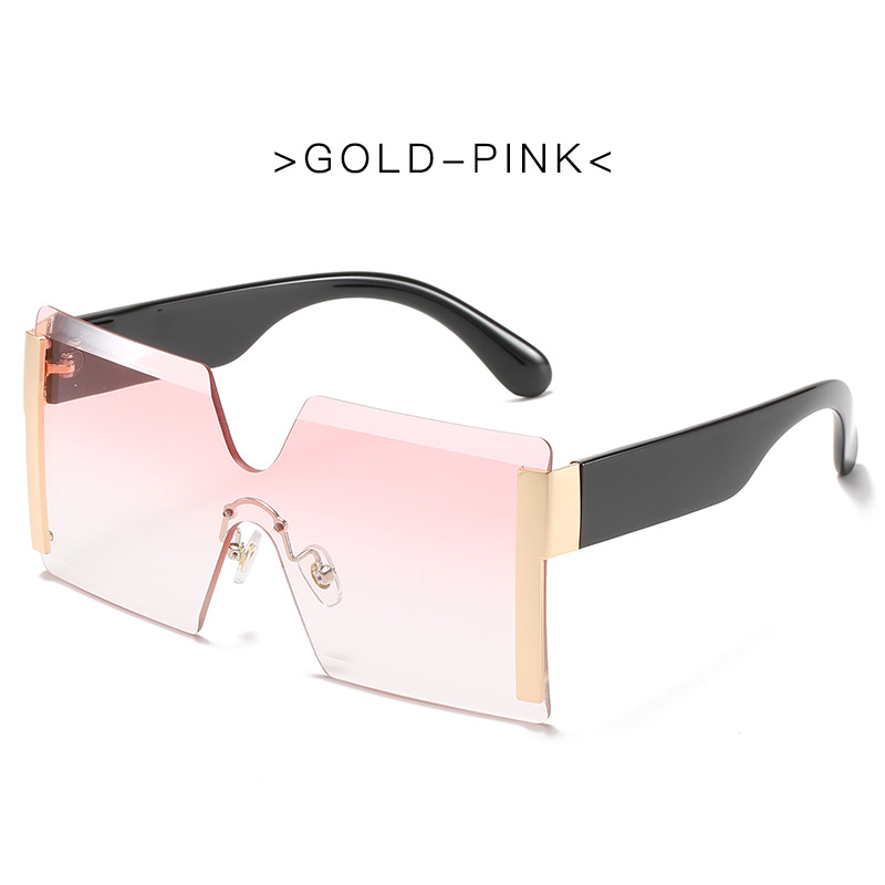Trend personality sunglasses Rimless one-piece sunglasses female personality street catwalk glasses