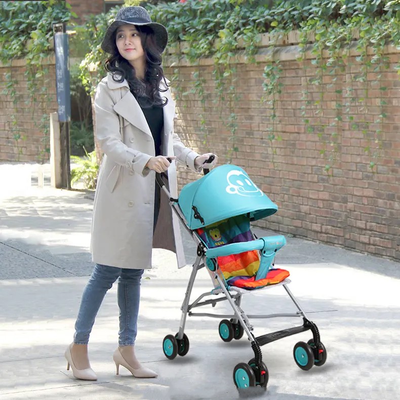 Folding Baby Stroller Hot Mom Stroller Portable Pram Lightweight Stroller Baby Carriage With 6 Accessory Random color