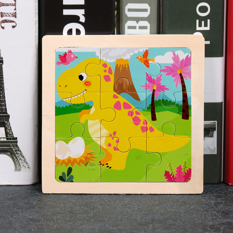 Children's wooden puzzle animal puzzle game for early childhood children learning toys 6 sets random