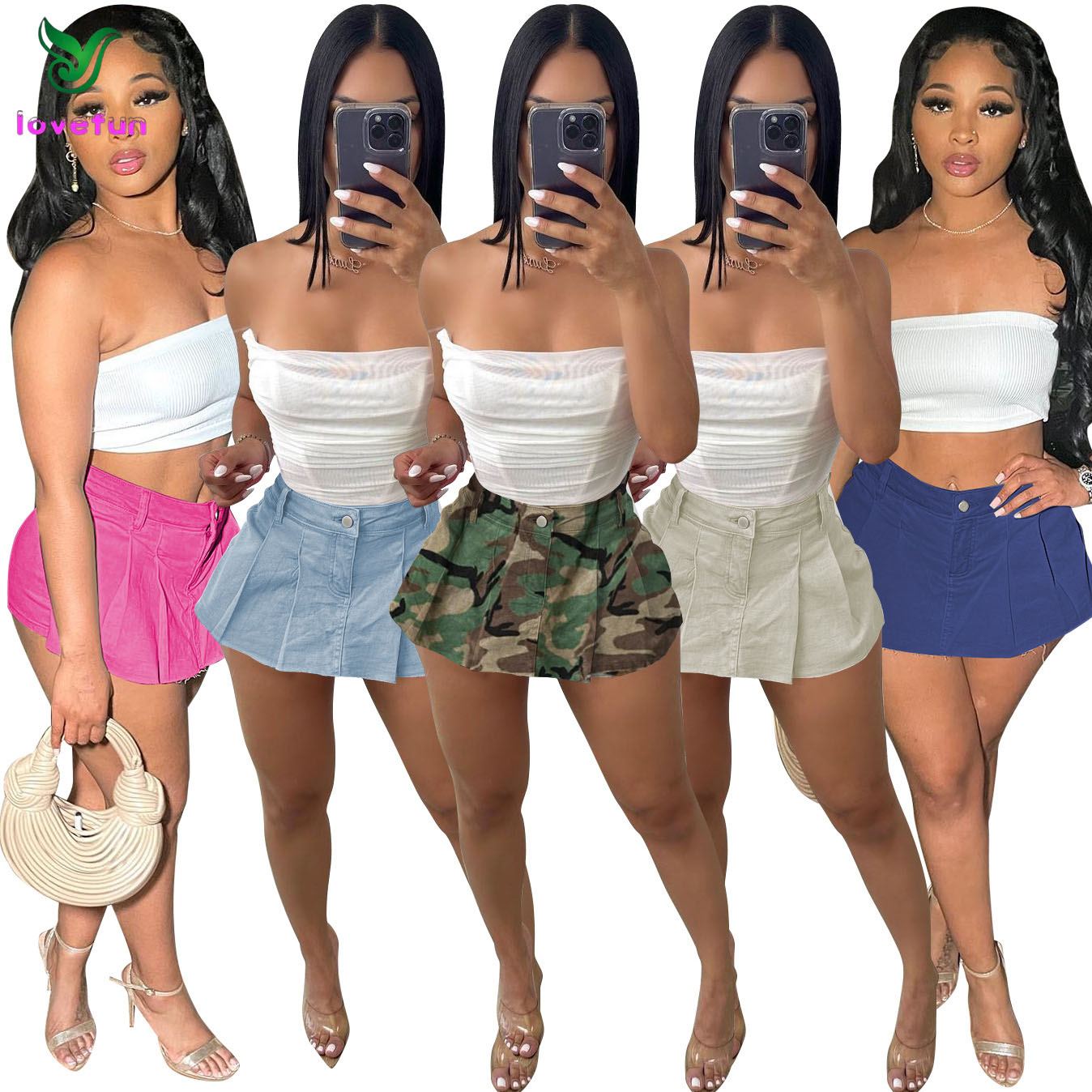 New Summer Women's Mini Short Skirt Half Skirt Women's Underwear Shorts Denim Skirt Street Jeans