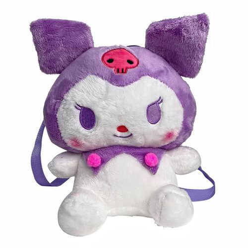Kawaii Japan Sanrio Kuromi Anime Figure Kuromi Plush Backpack Kids Stuffed Animal Backpack Plush Toys