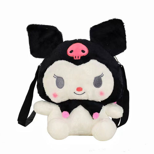 Kawaii Japan Sanrio Kuromi Anime Figure Kuromi Plush Backpack Kids Stuffed Animal Backpack Plush Toys