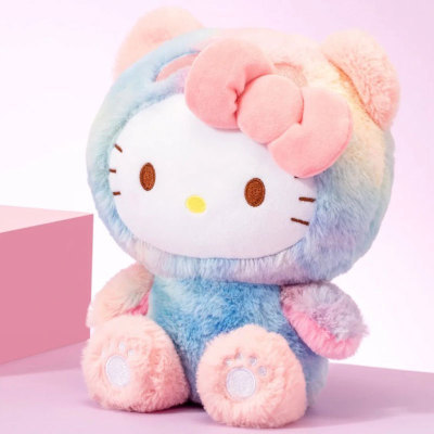 22cm Rainbow Sanrio Plush Keychain Kawaii Soft Stuffed Plush Toys Kuromi My Melody Soft Dolls Kids Sanrio Keychain Plush