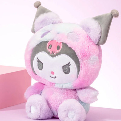 22cm Rainbow Sanrio Plush Keychain Kawaii Soft Stuffed Plush Toys Kuromi My Melody Soft Dolls Kids Sanrio Keychain Plush