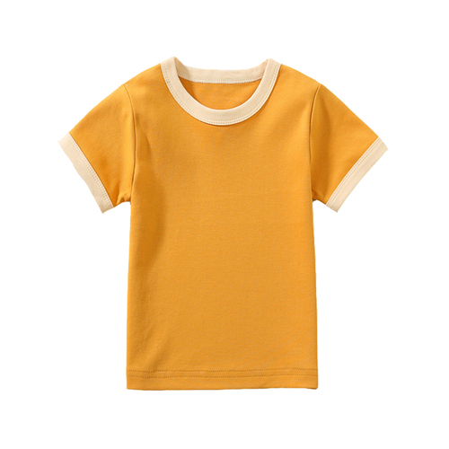 Summer Toddler Raglan Tee Color Block T shirt O Neck Tee Shirts Loose Fit Cotton T-Shirt Short-Sleeved Baby T-shirts Coz